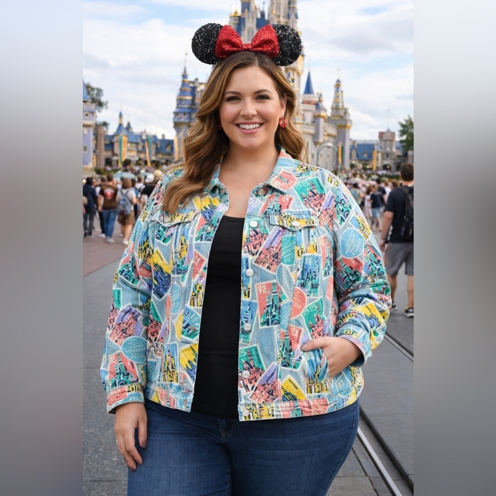 2022 Disney Parks D23 Castles Of Disney Collection Denim Jacket Size 2XL XXL